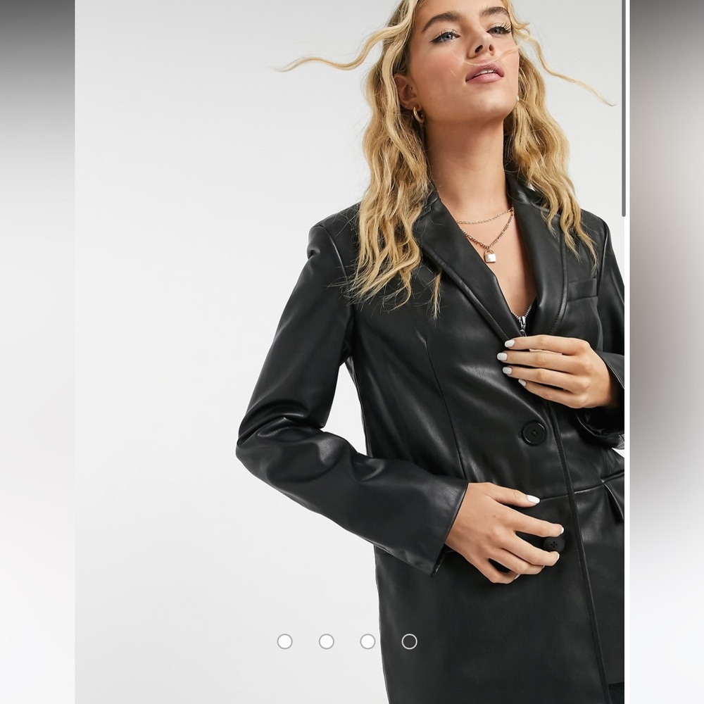 Berksha Faux Leather Blazer